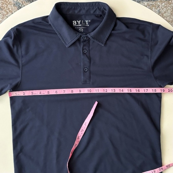 BYLT Basics Men’s Drop-Cut Lux Polo Shirt Size Small Navy Slim Fit - Picture 3 of 9